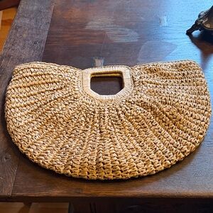 Woven Ramla Tan Handbag